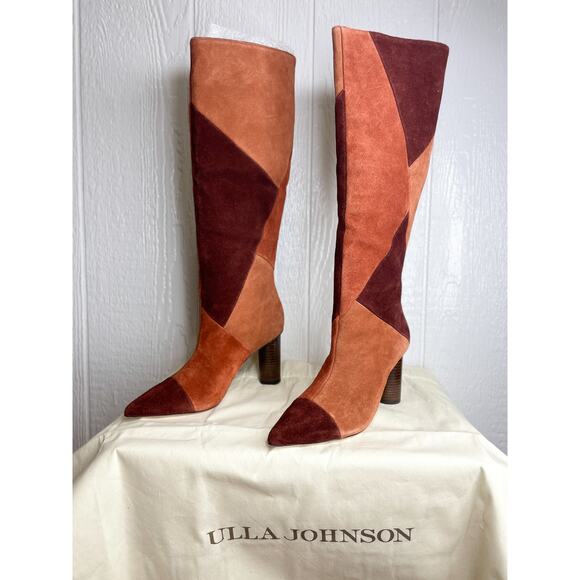 ULLA JOHNSON Jerri Suede Patchwork Tall Boots NWB US 7 $795 - Picture 5 of 12